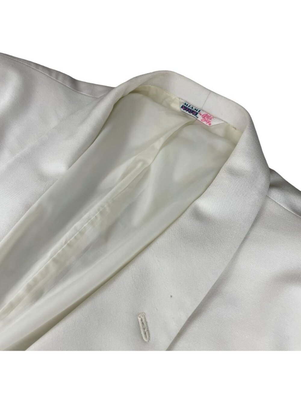 VTG After Six x Miami Vice Men's One-Button Tuxedo Jacket White • USA • 54R